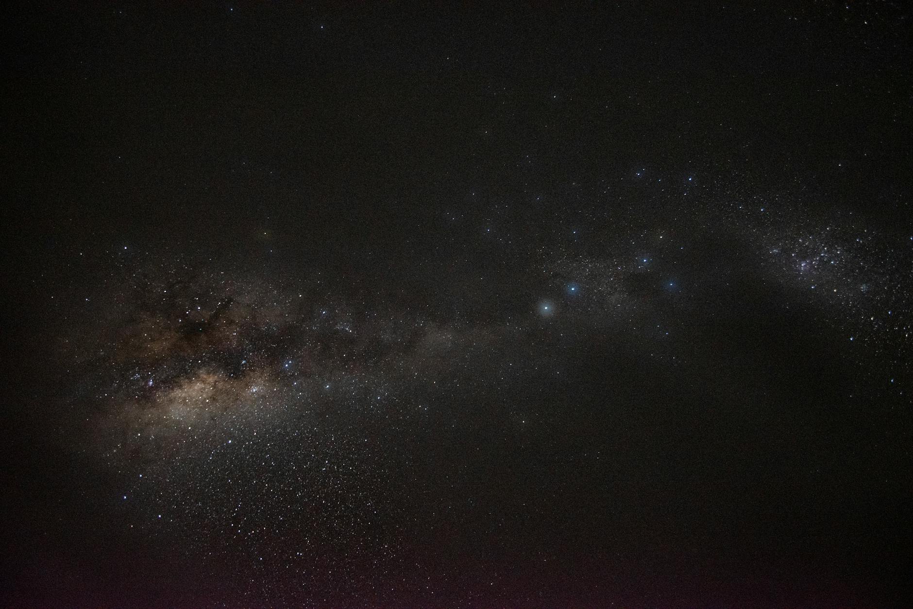 A stunning view of the Milky Way galaxy over Te Anau Downs, New Zealand.
